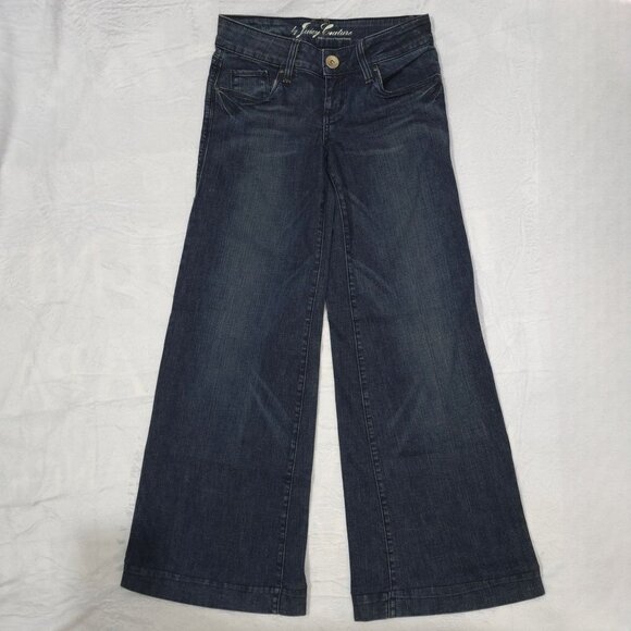Juicy Couture Wide-Leg Jeans – Y2K Dark Wash Denim | Low Rise | Size 26 - Picture 1 of 9